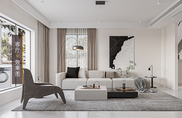 恒荣府邸别墅-248平设计效果图，极简氛围空间