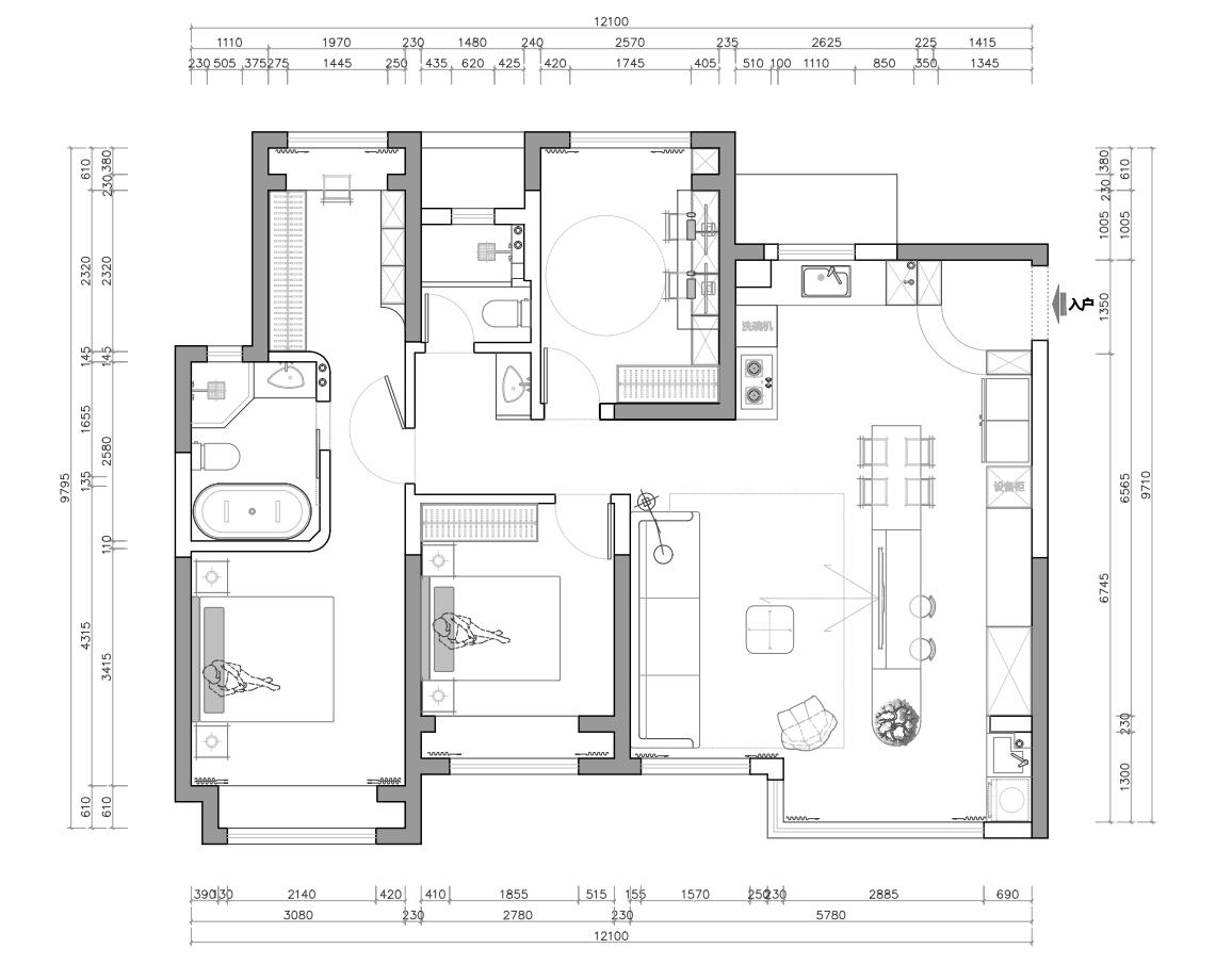 “四房两厅”联杨路2088弄*栋**号****室_施工现场_上海装修工地